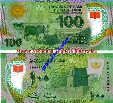 Mauretanien Mauretania 100 Ouguiya 2017 . Unc. P 23polymer 6795#