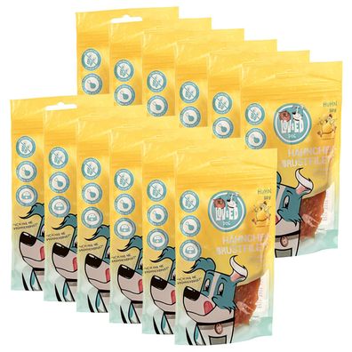 Lov&Ed Hähnchenbrustfilets für Hunde, 12x 80 g