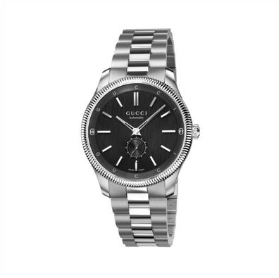 Gucci – YA126388 – G-Timeless 40-mm-Edelstahlgehäuse, schwarzes Zifferblatt mit und G