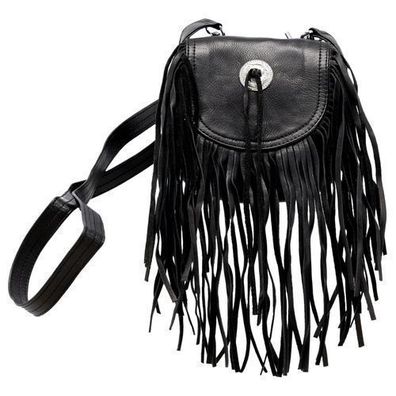 Schwarze Tasche mit Kunstlederriemen für Friseur- und Kosmetikzubehör