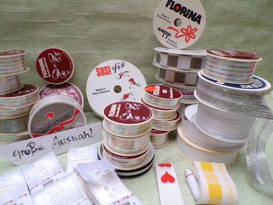 weiß-Töne DM-Zeit Schleifenband Drahtkante Ziehschleife Präsent Sopp Florina