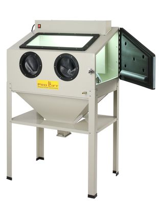 Sandstrahlkabine 220 Liter inkl. Zubehör, Lampengehäuse nach außen verlegt, 01557