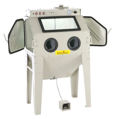 Sandstrahlkabine 350 Liter inkl. Zubehör, mit eingebauter Absaugung, SB350AJ, 01558