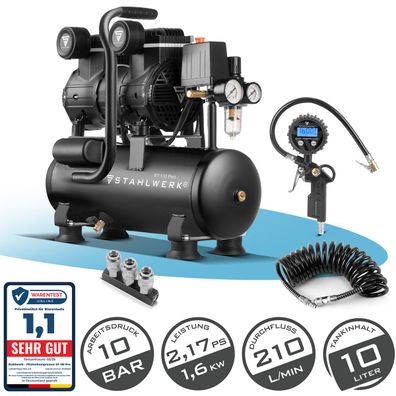 Stahlwerk Kompressor ST-110 Pro Druckluftset Vollausstattung