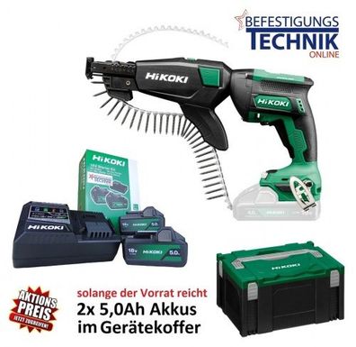 Hikoki Akku Magazinschrauber W18DB WCZ 2x5,0Ah für Magazinschrauben Trockenbau