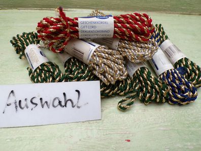 Duni Geschenkkordel Zierkordel Drehkordel Flechtschnur Band 2,5m x 3mm