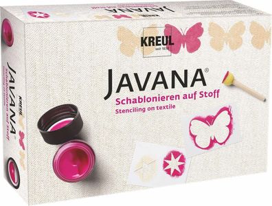 KREUL 91992 - Javana Schablonieren auf Stoff, Kreativ Set für helle und dunkle Stoffe
