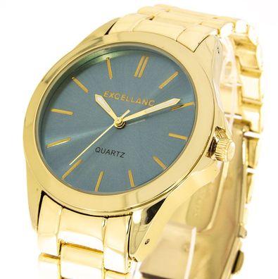Damenuhr Excellanc Farbe gold blau