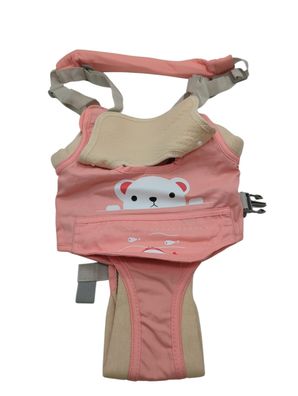 Iulonee Lauflernhilfe Baby Gehhilfe verstellbar ergonomisch mit Schrittgurt rosa
