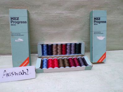 Mez AG Freiburg mercerisierter Baumwollnähfaden Garn OVP farbecht West Germany je 50m