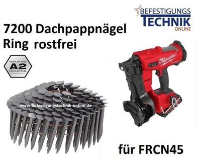Dachpapp Nägel 3,1x32mm Ring rostfrei für Milwaukee Akku Nagler M18 FRCN45-0X / M18 F