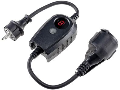 Zwischenstecker mit Dämmerungsschalterund Zeitvorwahl (1- 9 Std.) über Display