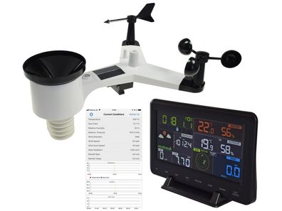 Digitale Funk-Wetterstation "CTW-902 Wi"Luftfeuchte, Wind & Regen, WiFi