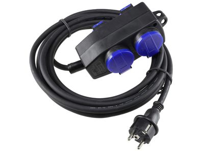 Werkstatt-Steckdose, 4-fach IP44, mit Aufhänger, 5m Zuleitung