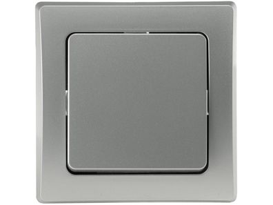 DELPHI Kreuzschalter 250V / 10A, inkl. Rahmen, UP, silber