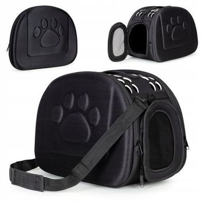 Hundetransporter KATZEN Reisetasche Klappbar Schwarz 33x28x43cm