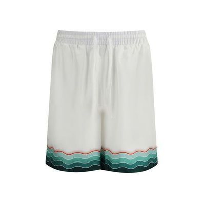 Casablanca White Silk Bermuda Shorts