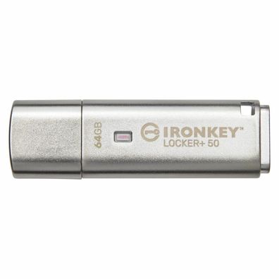 IronKey Locker+ 50 64 GB (aluminium, USB-A 3.2 Gen 1)