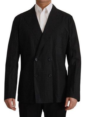 Dolce & Gabbana Black Polka Dotted Cotton Blazer Jacket