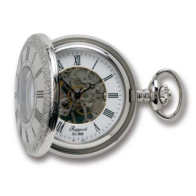 Rapport London - PW57 - Taschenuhr - Mechanisch - 48mm - silber - Half Hunter