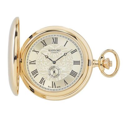 Rapport London - PW84 - Taschenuhr - Quarz - 53mm - gelbgold - Full Hunter