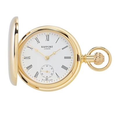 Rapport London - PW60 - Taschenuhr - Mechanisch - 50mm - gelbgold - Double Hunter