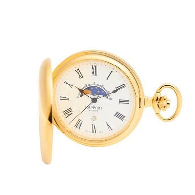 Rapport London - PW80 - Taschenuhr - Quarz - 50mm - gelbgold - Half Hunter