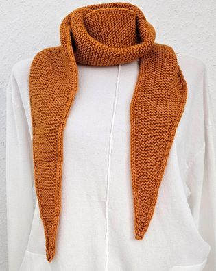 Sophie Scarf handgestrickter Schal Scarf handmade with love Farbe: Curry Polyacryl