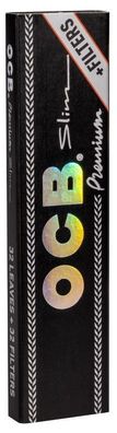 OCB Schwarz Premium Long Slim + Tips 32er