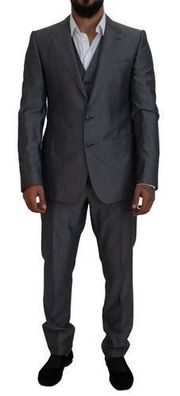 Dolce & Gabbana Gray Sicilia 3 Piece Slim Fit Suit