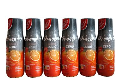 6 Flaschen Gut &Günstig Orangen Zero Getränkesirup Konzentrat Sprudler 500ml