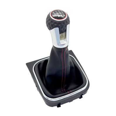 Schaltknauf 6 Gang Schaltsack Hebel Golfball Rot für VW Golf 5 & 6 EOS Jetta