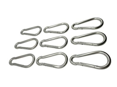 C.P. Sports Karabinerhaken Set 9 Stück belastbar bis 230 kg Schnapphaken