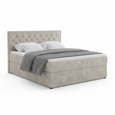 Best For Home Boxspringbett Loree - Bonnellfederkern H3, opper & stabiles Holzgestell