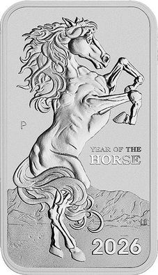 Australien Lunar 3 - 2026 Jahr des Pferds - Rectangular 1 Oz Silber