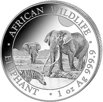 Somalia Republik 2026 - Elefant 1 Oz Silber