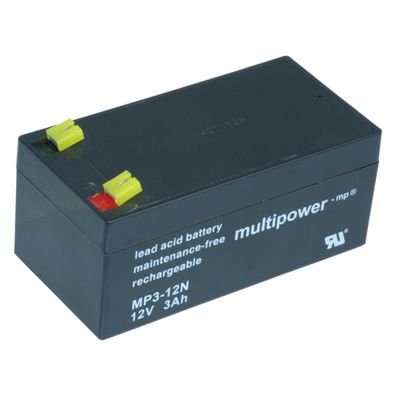 Multipower MP3-12N AGM Blei-Akku – 12V, 3000mAh, kompakt