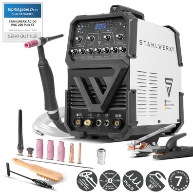 Stahlwerk Schweißgerät ACDC WIG 200 Puls ST 200 A WIG MMA Alu-Modus und Pulsfunktion