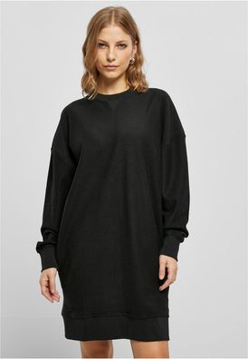 Urban Classics Damen Kleid Ladies Oversized Rib Crewneck Dress Black