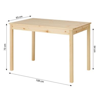 Esstisch mit 4 Stühlen Set Essgruppe Weiß Natur Esszimmertisch 108x65