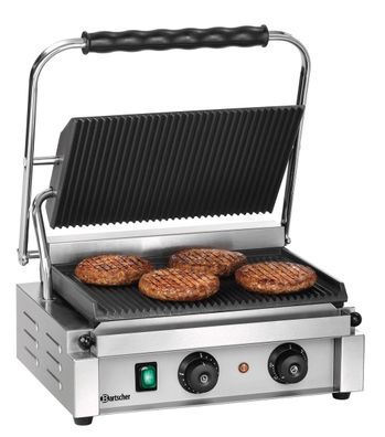 Bartscher Kontaktgrill Grill Grillplatte "PANINI-T 1 R" 410x 400x 200 Gastro Imbiss