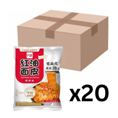 20er-Pack Baijia A-Kuan Breite Nudeln Hot & Spicy 110g
