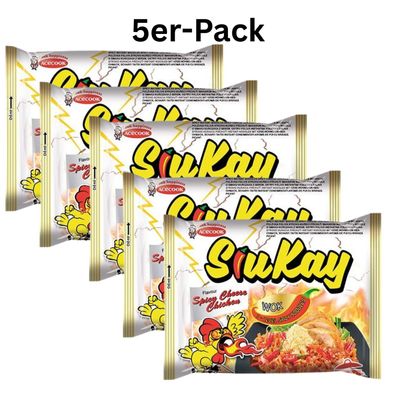 5er-Pack Acecook Instantnudeln Siu Kay Spicy Cheese Chicken 127g