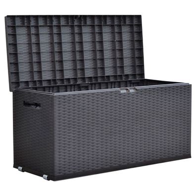 Gartentruhe Rattan-Design Rollbox Auflagenbox Kissen Aufbewahrung Truhe