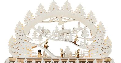 Schwibbogen Wintertraum mit Figuren LED-Beleuchtung natur BxHxT 68,5x40x6cm NE