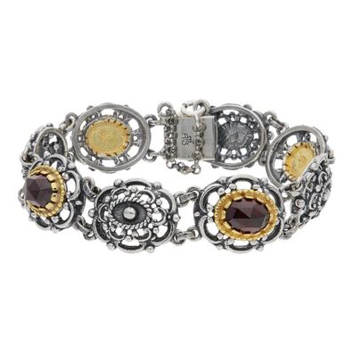 JuwelmaLux Trachten Armband, Echt Silber 925 teils vergoldet mit Granat JL17-03-0038