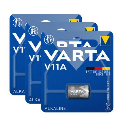 3x Varta Batterie Alkaline V11A LR11 6V Professional Blister MN11 V 11 A