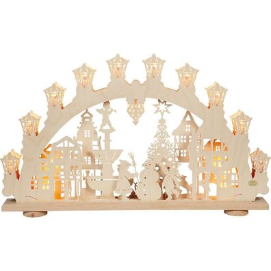 3D-Lichterbogen "Winter in der Stadt",15-flammig el. beleuchtet Innenbeleuchtung