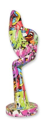 Figur Gesicht auf Hand aus Kunstharz Graffiti-Kunst Replikat Retro Design Dekoration