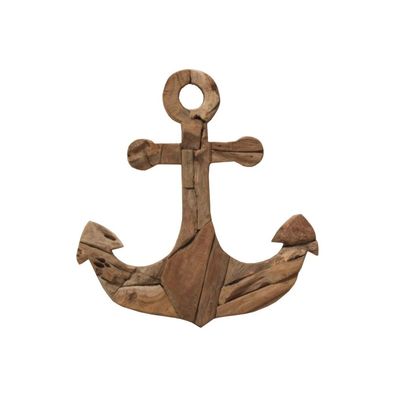 Wohndekoration Anker aus Teakholz in verschiedenen Größen